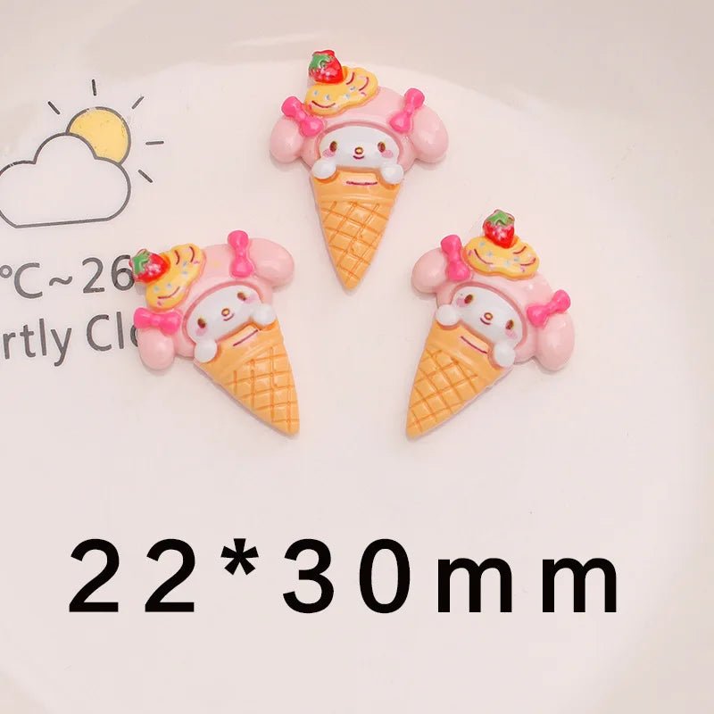 10 Accessoires en Résine Chat & Lapin | Thème Glace & Boisson d'Été - DIY Bijoux, Décoration - RukaCraft