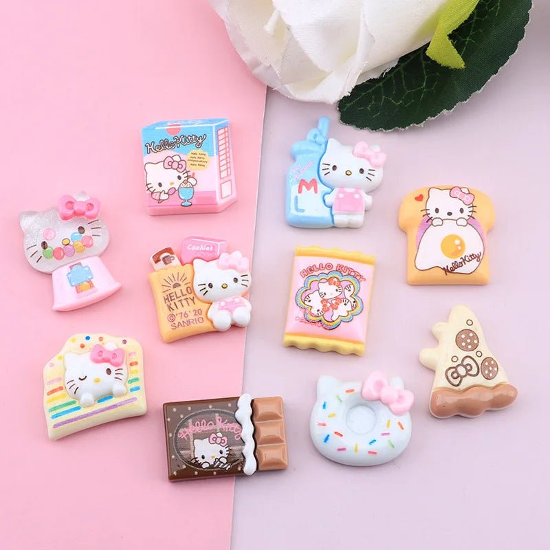 10Pcs Accessoires en Résine Sanrio | Charms Décoratifs Personnalisables - DIY, Collection, Cadeau - RukaCraft