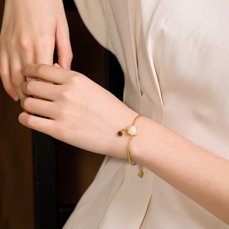 925 Silver Handmade Ancient Gold Original Bracelet Little Fox - RukaCraft