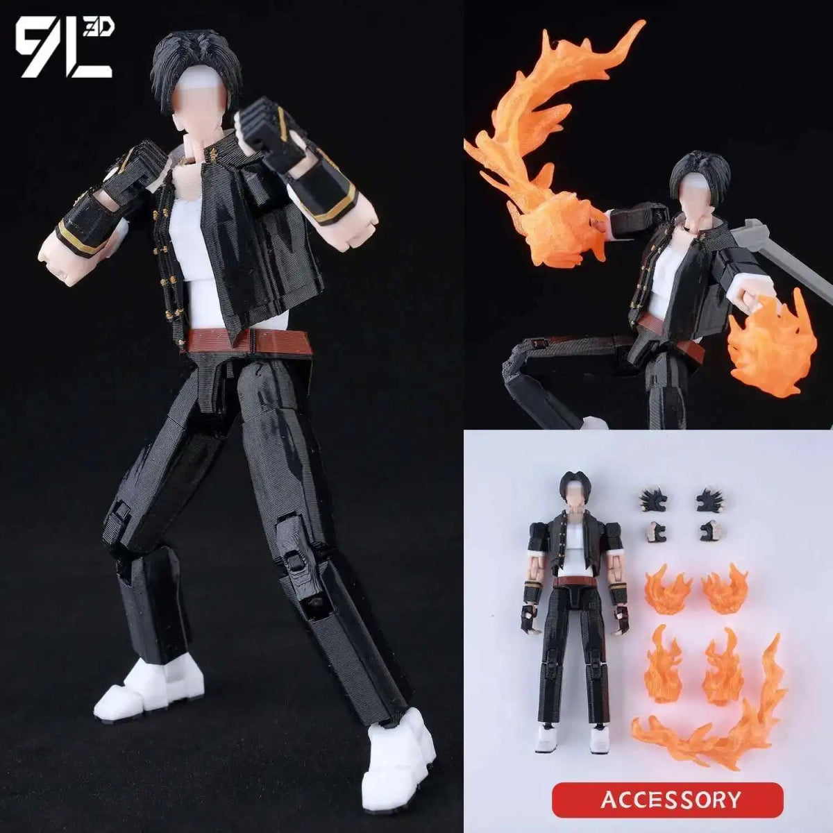Figurine Action 9L3D Articulée 13cm | Modèle Collection Personnage de Jeu - Pièces Interchangeables | Impression 3D - RukaCraft