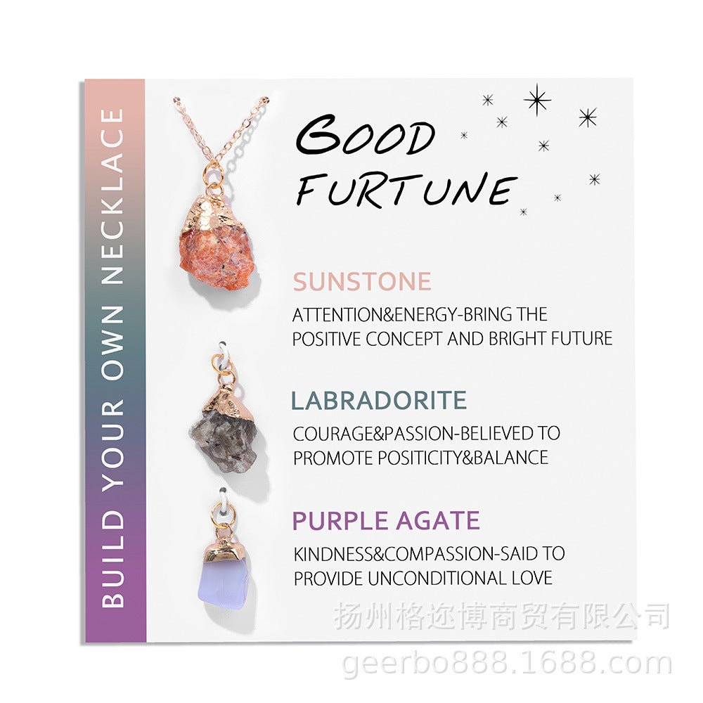 Natural Crystal Stone Irregular Agate Handmade Necklace Simple And Elegant - RukaCraft