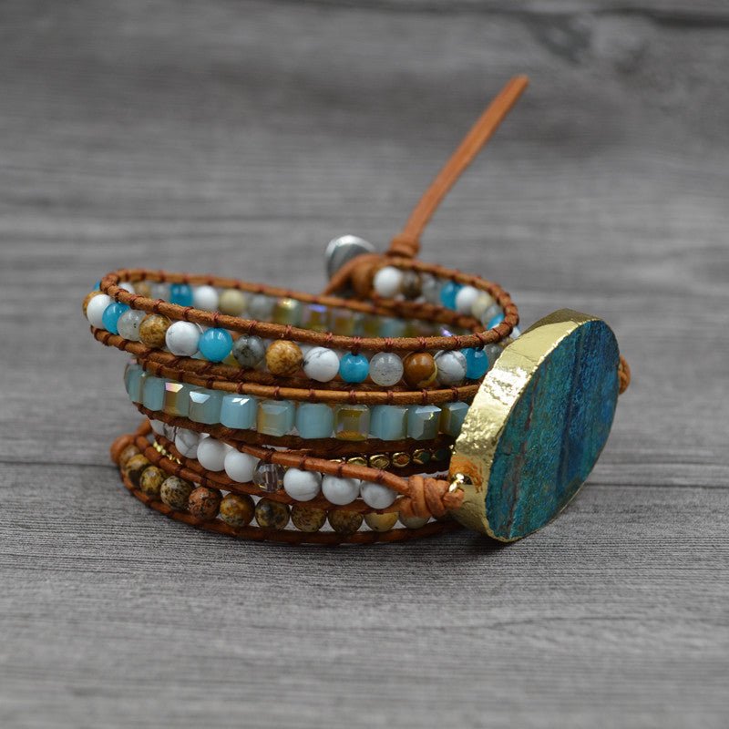 🌟 Natural Stone Woven Handmade Bohemian Bracelet - Earth's Essence Woven into Wearable Art 🌟 - RukaCraft