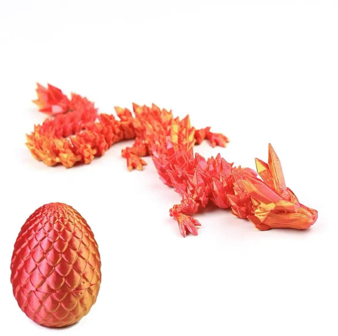 Oeuf de Dragon avec Dragon Articulé | Jouet Modèle 3D en Résine - Décoration Bureau - RukaCraft