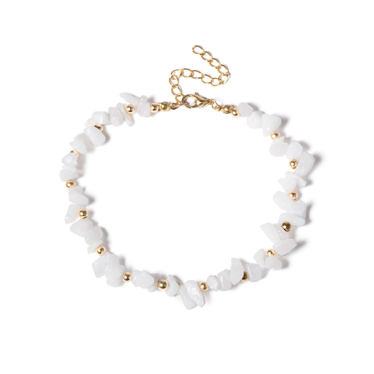 đ Temperament Personality Geometric Irregular Rough Stone Anklet â Earthâs Whisper, Ankleâs Elegance đ - RukaCraft