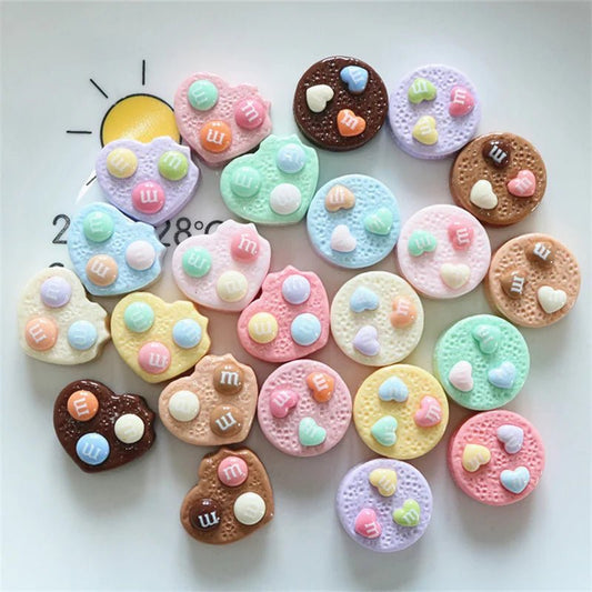 10 Pièces Cœurs en Résine Bonbon Arc - en - Ciel | Charms 3D pour DIY, Décoration Téléphone, Accessoires - KAWAHIP - RukaCraft