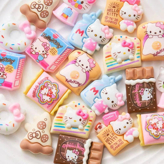 10Pcs Accessoires en Résine Sanrio | Charms Décoratifs Personnalisables - DIY, Collection, Cadeau - RukaCraft