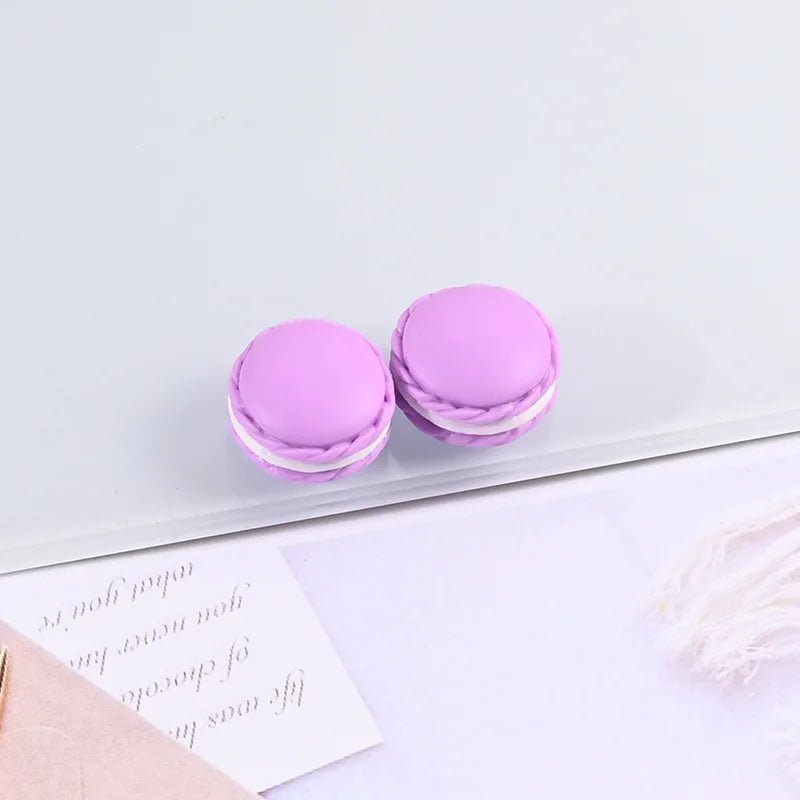 12/24 Pièces Macarons en Résine Kawaii | Cabochons Plats Miniatures pour DIY Bijoux, Décoration Téléphone - KAWAHIP - RukaCraft