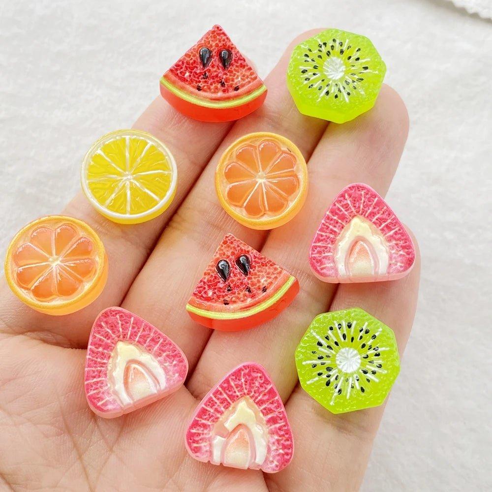 20pcs Accessoires en Résine Thème fruits | Fruits, Kiwi, Citron - DIY, Décoration, Cadeau Écologique KAWAHIP - RukaCraft