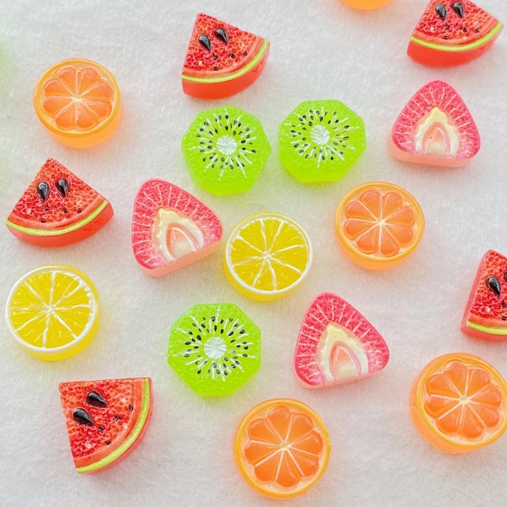 20pcs Accessoires en Résine Thème fruits | Fruits, Kiwi, Citron - DIY, Décoration, Cadeau Écologique KAWAHIP - RukaCraft
