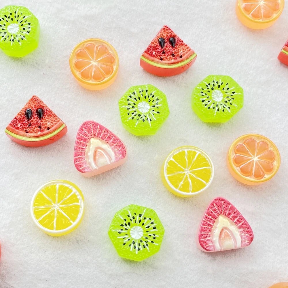 20pcs Accessoires en Résine Thème fruits | Fruits, Kiwi, Citron - DIY, Décoration, Cadeau Écologique KAWAHIP - RukaCraft