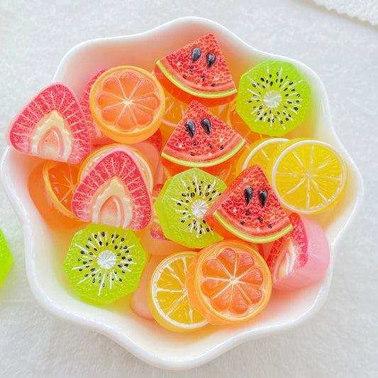 20pcs Accessoires en Résine Thème fruits | Fruits, Kiwi, Citron - DIY, Décoration, Cadeau Écologique KAWAHIP - RukaCraft