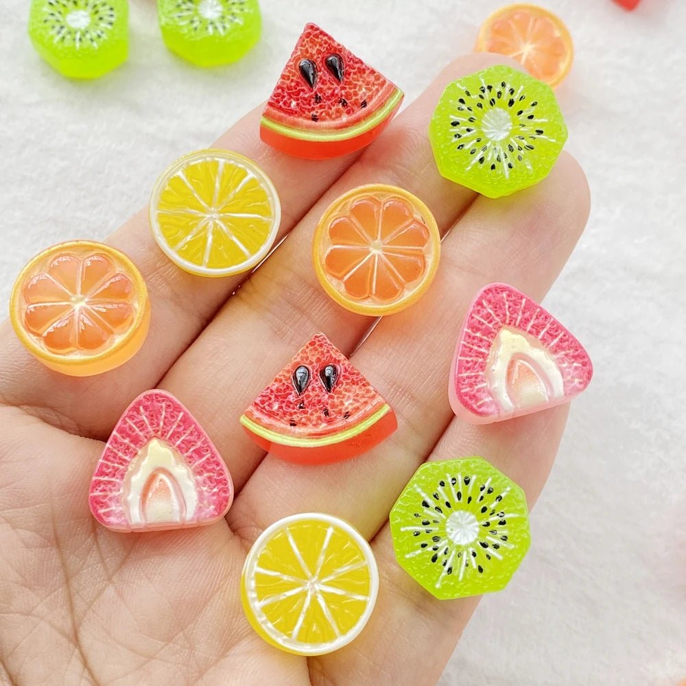 20pcs Accessoires en Résine Thème fruits | Fruits, Kiwi, Citron - DIY, Décoration, Cadeau Écologique KAWAHIP - RukaCraft