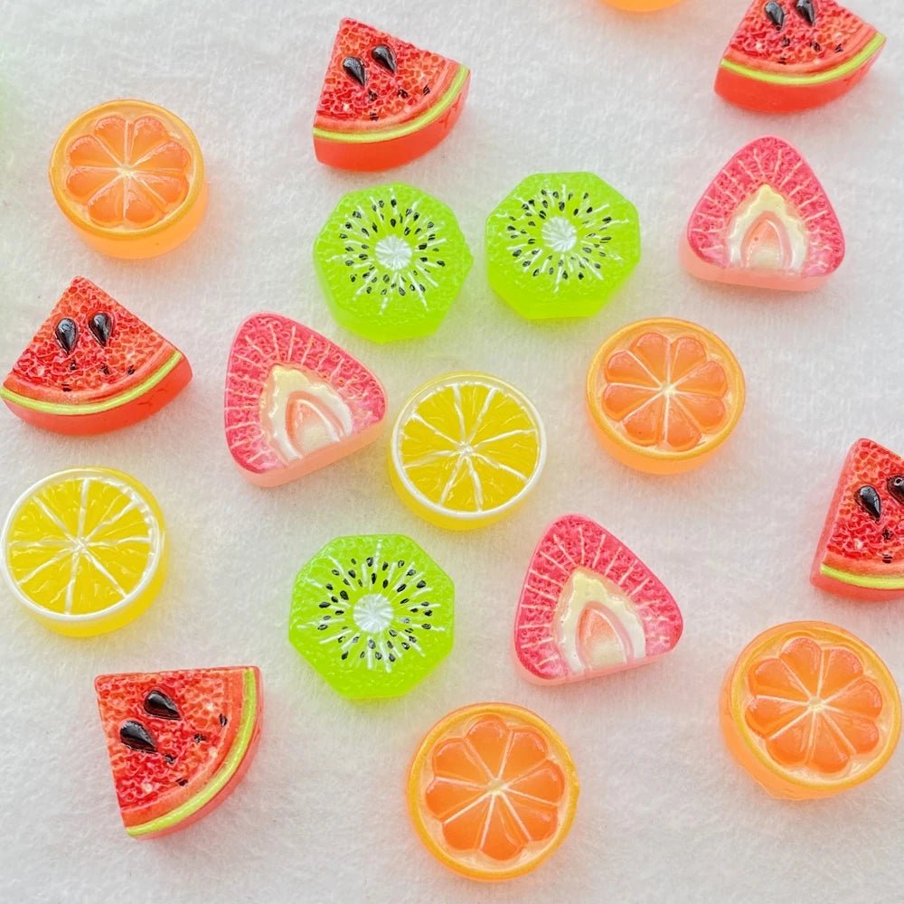 20pcs Accessoires en Résine Thème fruits | Fruits, Kiwi, Citron - DIY, Décoration, Cadeau Écologique KAWAHIP - RukaCraft