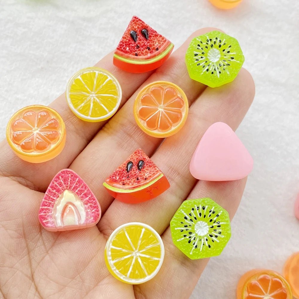 20pcs Accessoires en Résine Thème fruits | Fruits, Kiwi, Citron - DIY, Décoration, Cadeau Écologique KAWAHIP - RukaCraft