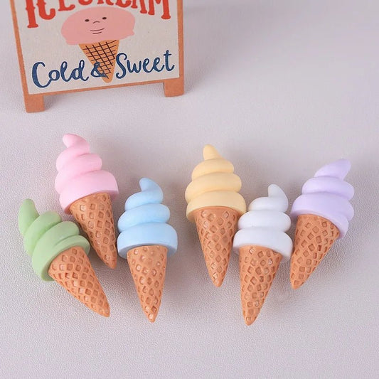 3 Mini Cônes de Glace en Résine | Décor Miniature pour Maison de Poupée, Suspension - Décoration Réaliste KAWAHIP - RukaCraft