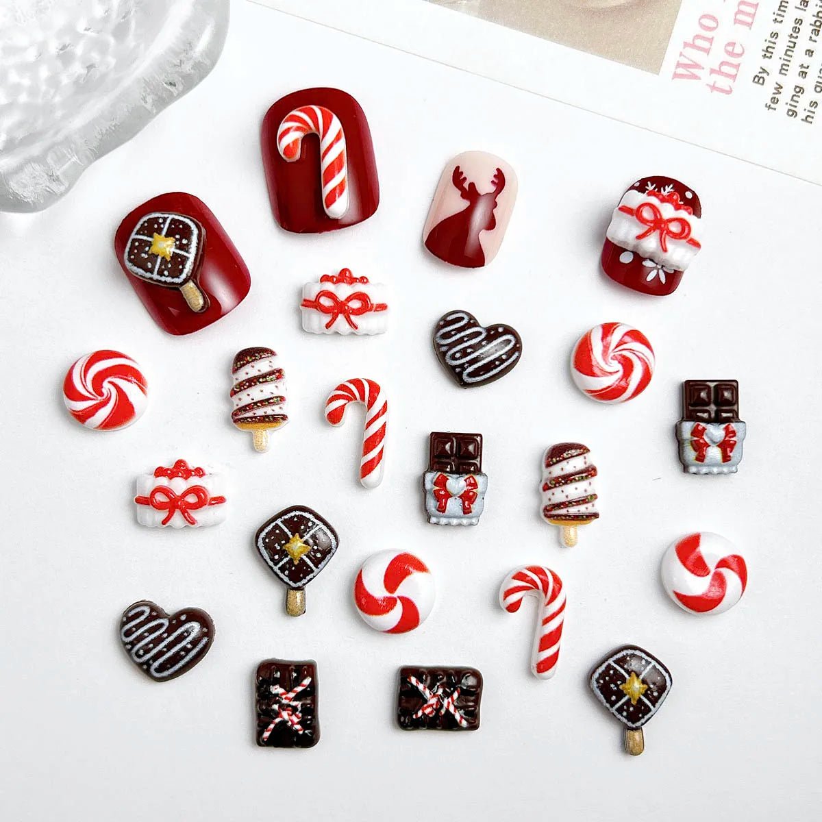 30 Charms pour Ongles Desserts 3D en Résine | Glace, Gâteau, Bonbon, Nœud - DIY Nail Art KAWAHIP - RukaCraft