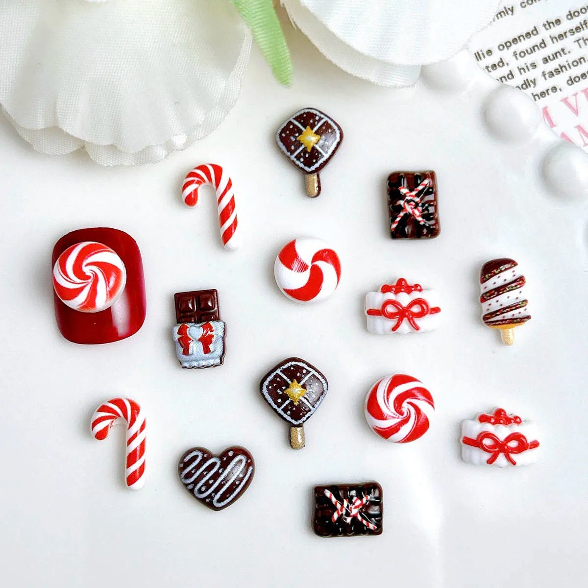 30 Charms pour Ongles Desserts 3D en Résine | Glace, Gâteau, Bonbon, Nœud - DIY Nail Art KAWAHIP - RukaCraft