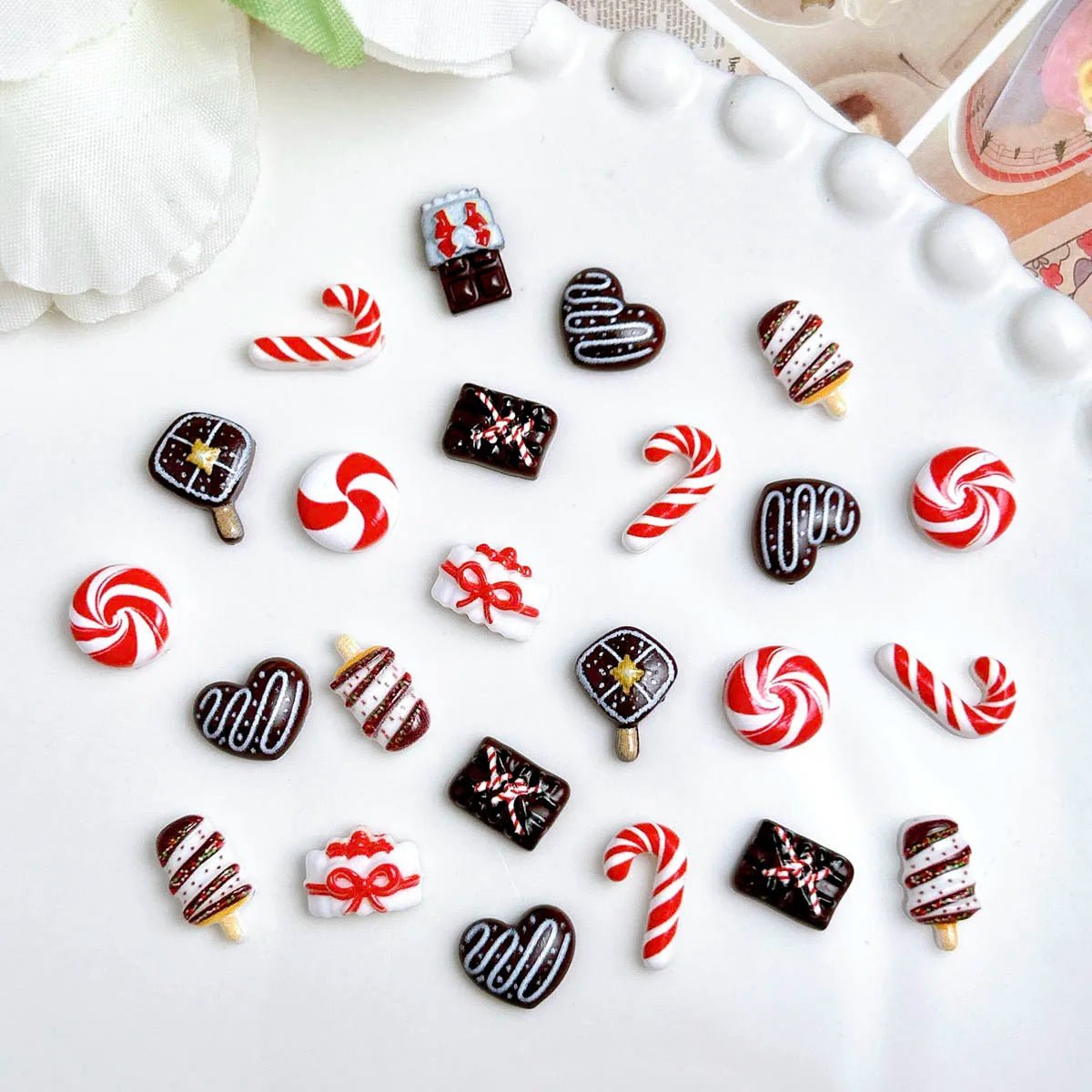30 Charms pour Ongles Desserts 3D en Résine | Glace, Gâteau, Bonbon, Nœud - DIY Nail Art KAWAHIP - RukaCraft