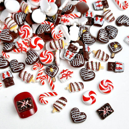 30 Charms pour Ongles Desserts 3D en Résine | Glace, Gâteau, Bonbon, Nœud - DIY Nail Art KAWAHIP - RukaCraft