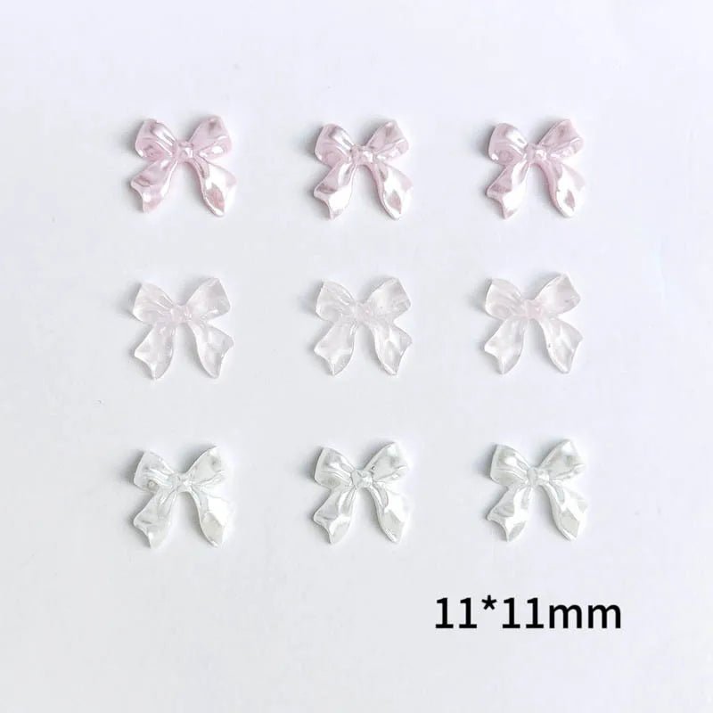 50 Charms pour Ongles et Bijoux Ballerina Bow 3D | Nœuds Résine Nacrée Brillante - Décoration Manucure DIY KAWAHIP - RukaCraft
