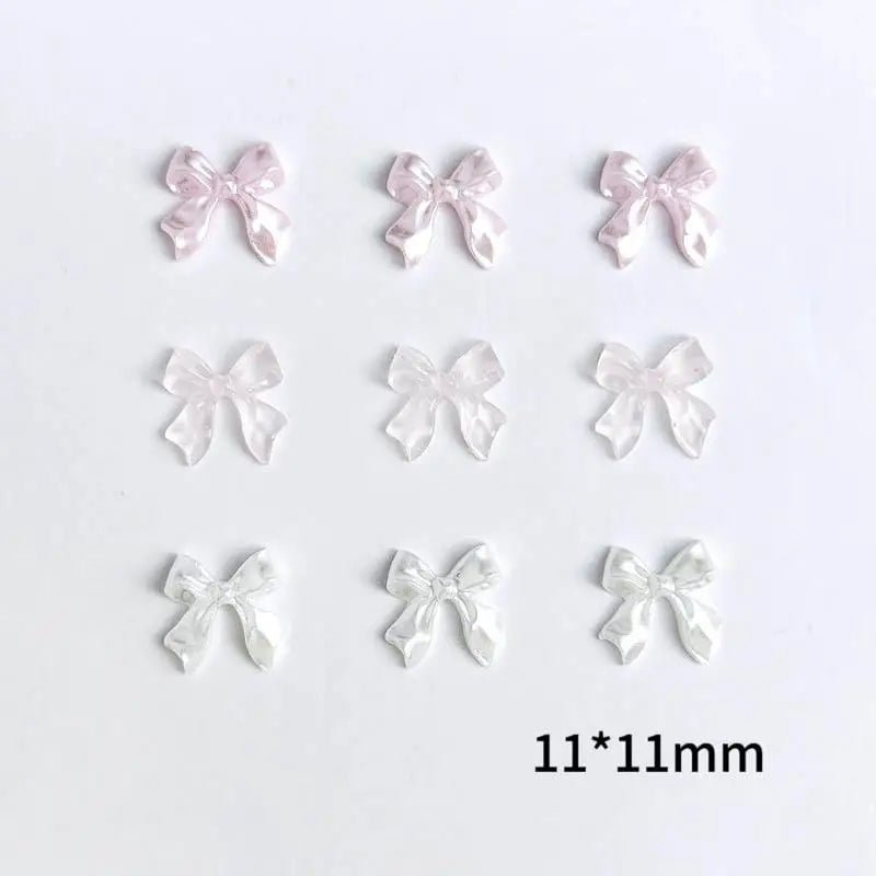 50 Charms pour Ongles et Bijoux Ballerina Bow 3D | Nœuds Résine Nacrée Brillante - Décoration Manucure DIY KAWAHIP - RukaCraft