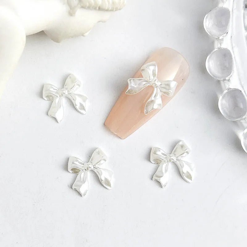50 Charms pour Ongles et Bijoux Ballerina Bow 3D | Nœuds Résine Nacrée Brillante - Décoration Manucure DIY KAWAHIP - RukaCraft