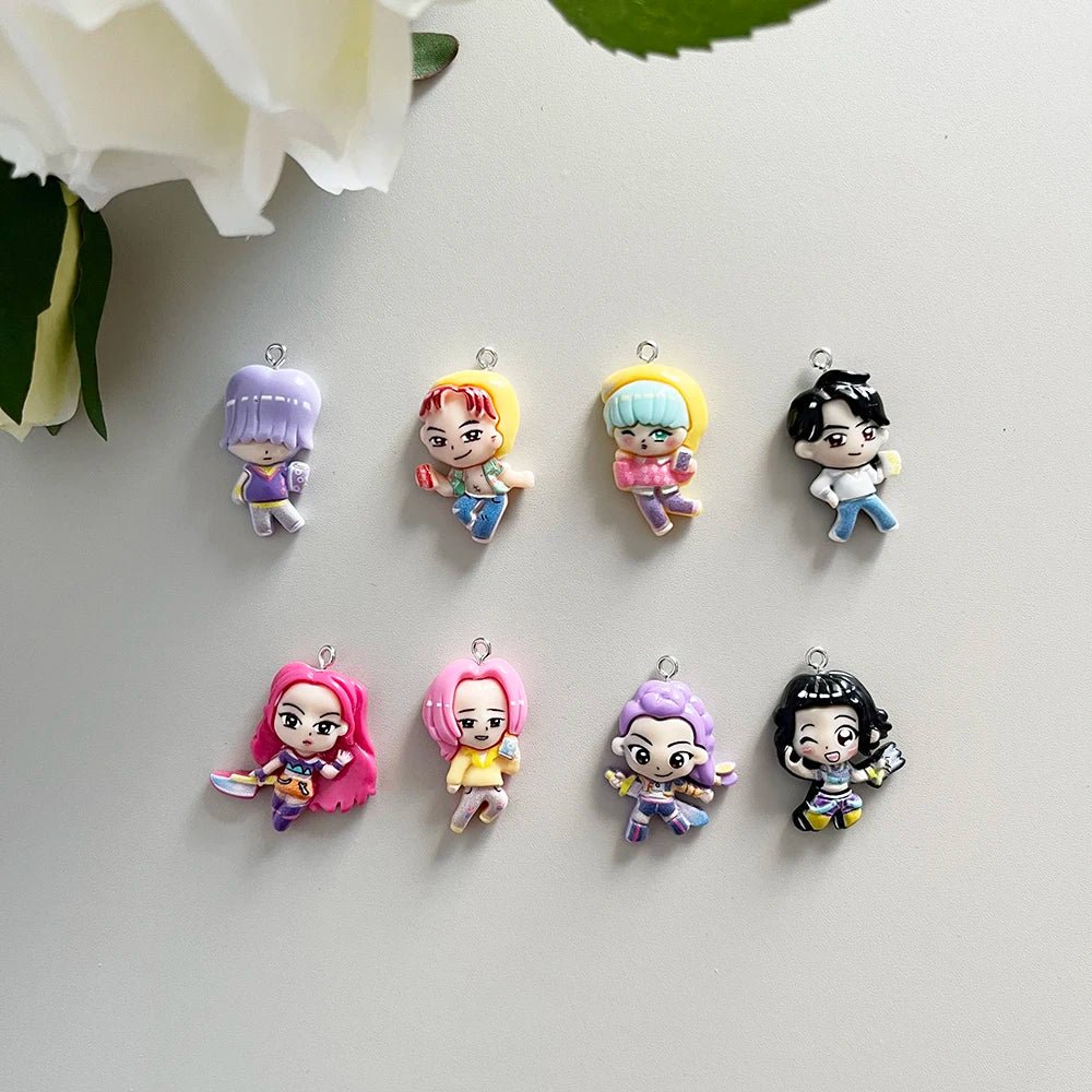 8 Pendentifs en Résine Demon Slayer KPOP | Hantise - Accessoires Métal pour Bijoux DIY (Bracelet, Collier) KAWAHIP - RukaCraft