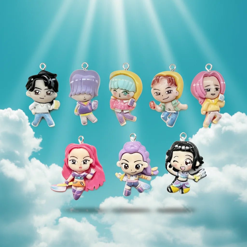 8 Pendentifs en Résine Demon Slayer KPOP | Hantise - Accessoires Métal pour Bijoux DIY (Bracelet, Collier) KAWAHIP - RukaCraft