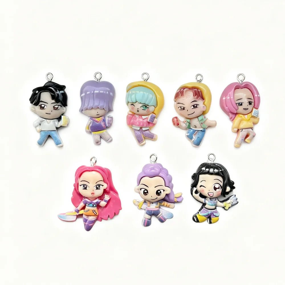 8 Pendentifs en Résine Demon Slayer KPOP | Hantise - Accessoires Métal pour Bijoux DIY (Bracelet, Collier) KAWAHIP - RukaCraft