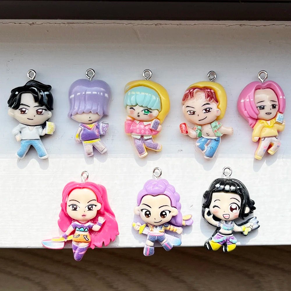 8 Pendentifs en Résine Demon Slayer KPOP | Hantise - Accessoires Métal pour Bijoux DIY (Bracelet, Collier) KAWAHIP - RukaCraft