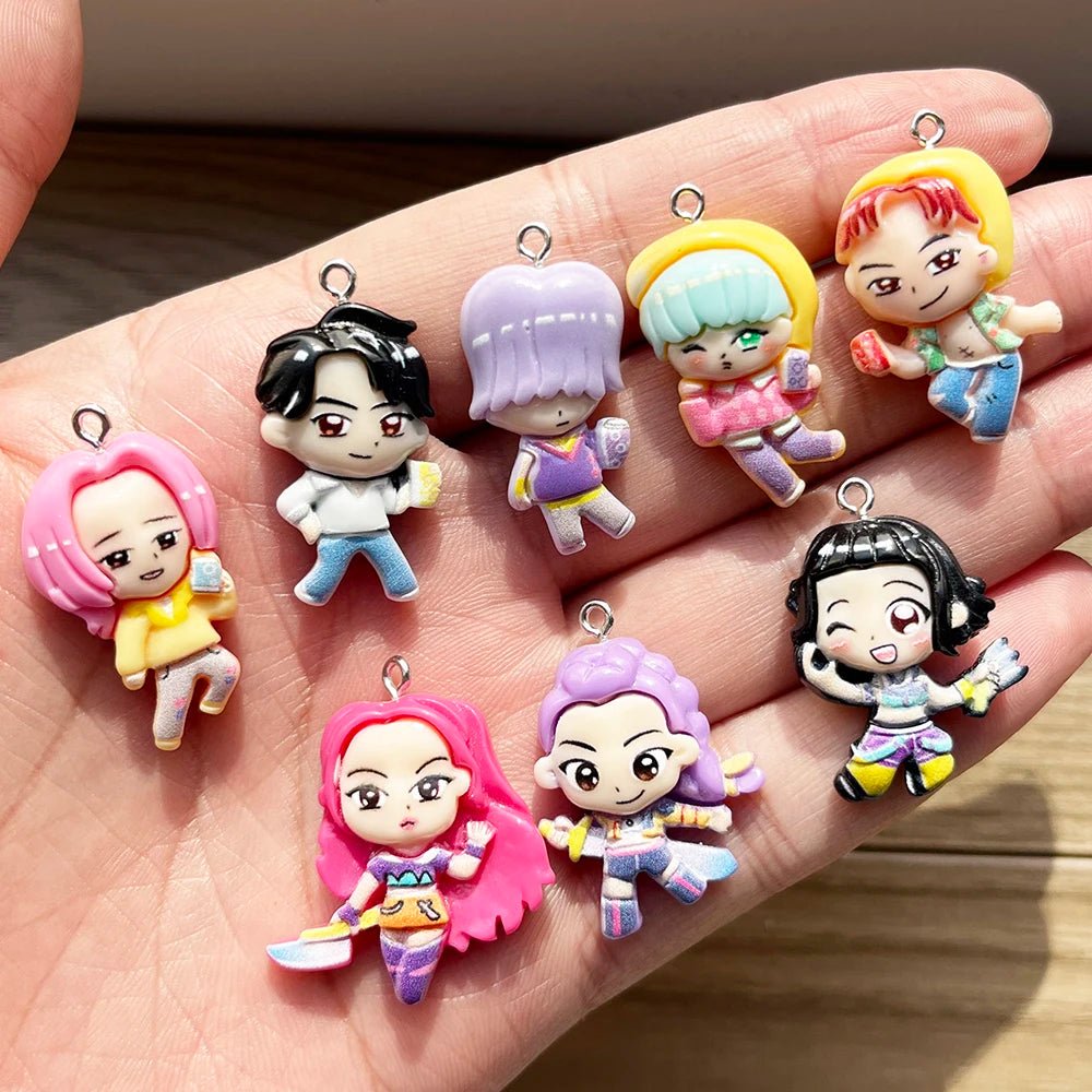 8 Pendentifs en Résine Demon Slayer KPOP | Hantise - Accessoires Métal pour Bijoux DIY (Bracelet, Collier) KAWAHIP - RukaCraft