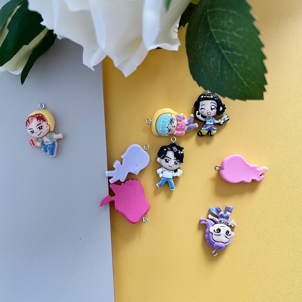 8 Pendentifs en Résine Demon Slayer KPOP | Hantise - Accessoires Métal pour Bijoux DIY (Bracelet, Collier) KAWAHIP - RukaCraft