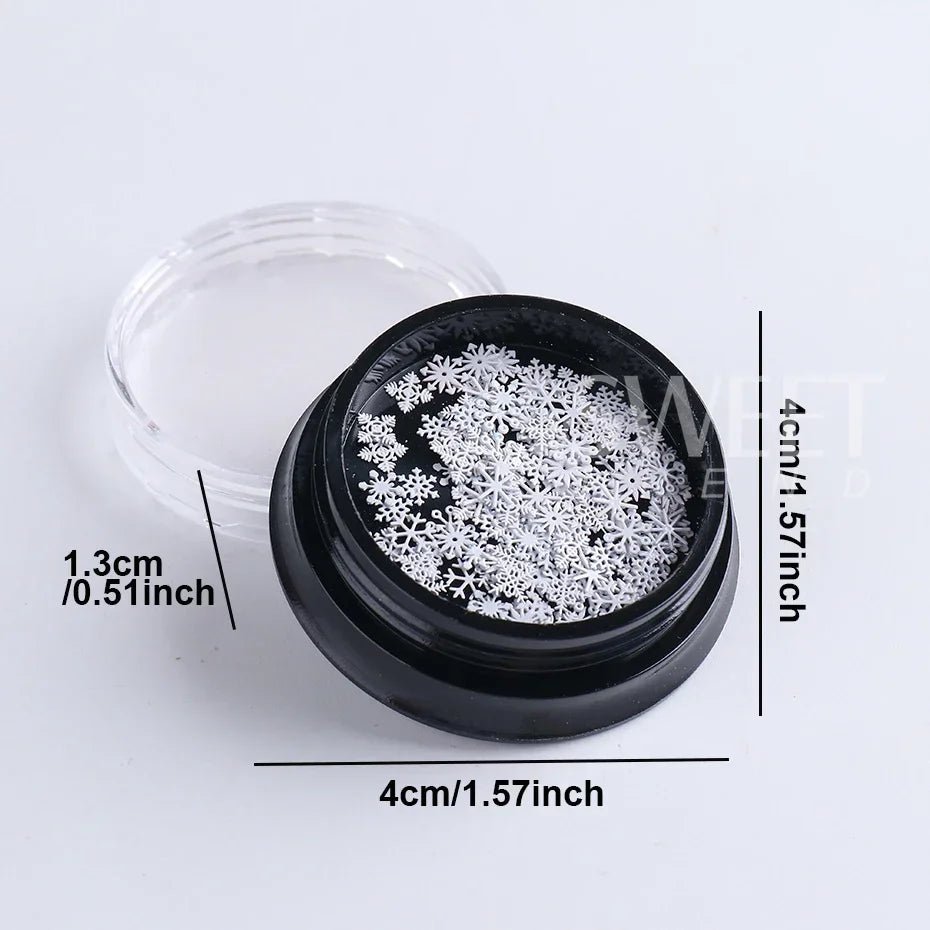 Accessoires pour Ongles et bijoux Flocons de Neige 3D | Paillettes & Métal Doré - Décoration Noël Manucure DIY - RukaCraft