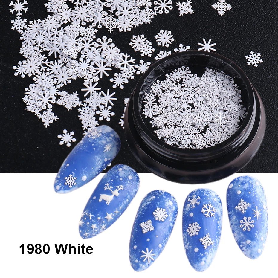 Accessoires pour Ongles et bijoux Flocons de Neige 3D | Paillettes & Métal Doré - Décoration Noël Manucure DIY - RukaCraft