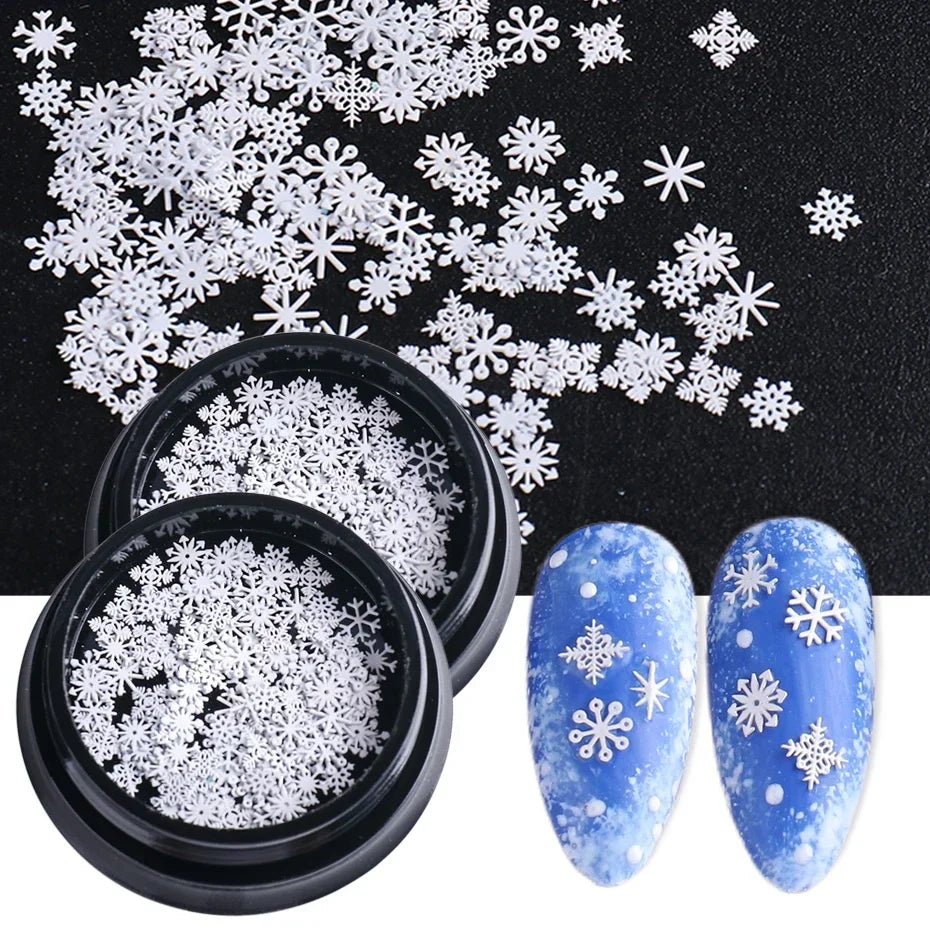 Accessoires pour Ongles et bijoux Flocons de Neige 3D | Paillettes & Métal Doré - Décoration Noël Manucure DIY - RukaCraft