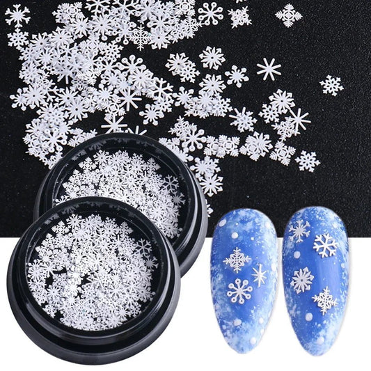 Accessoires pour Ongles et bijoux Flocons de Neige 3D | Paillettes & Métal Doré - Décoration Noël Manucure DIY - RukaCraft