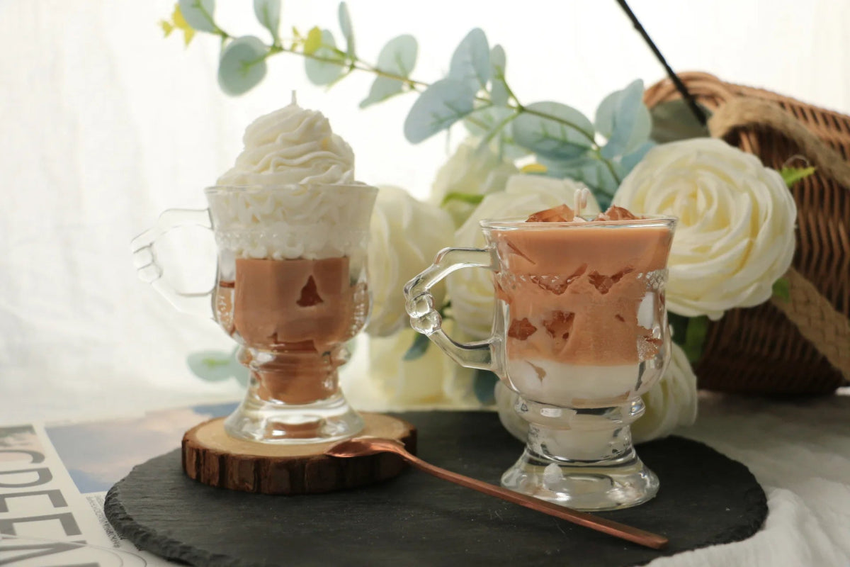 Bougie Aromathérapie en Forme de Tasse de Café | Parfum Café Crémeux - Cadeau Créatif & Décoration Maison - RukaCraft