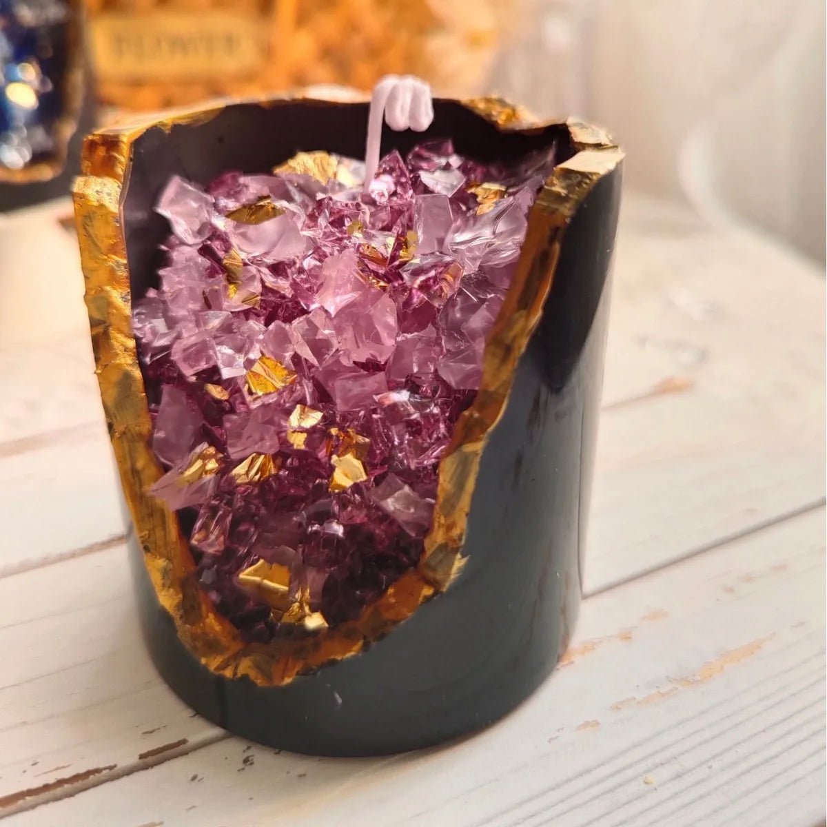 Bougie Aromatique Cristal Ore en Cire de Gel - Décoration de Table et Cadeau Créatif pour Salon - RukaCraft