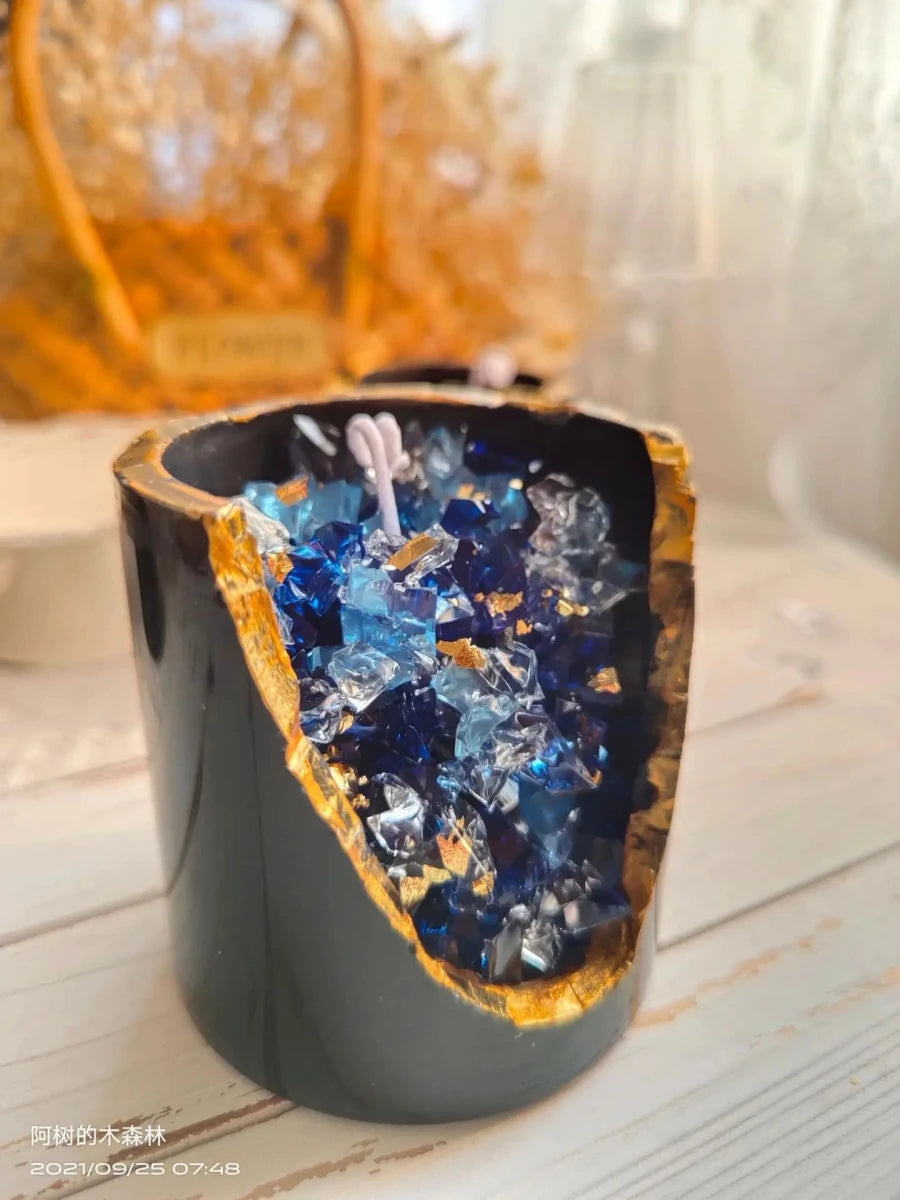 Bougie Aromatique Cristal Ore en Cire de Gel - Décoration de Table et Cadeau Créatif pour Salon - RukaCraft