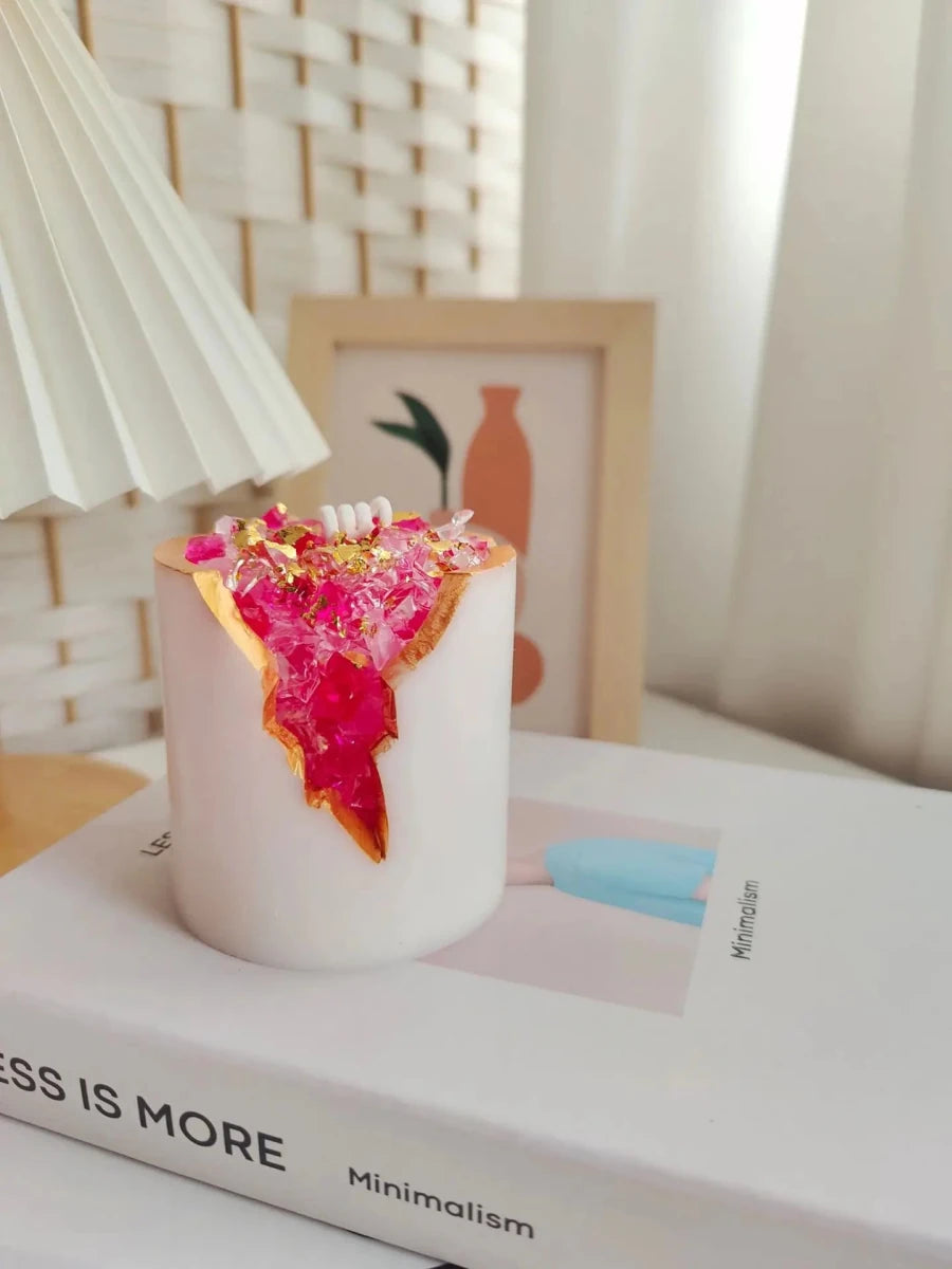 Bougie Aromatique Cristal Ore en Cire de Gel - Décoration de Table et Cadeau Créatif pour Salon - RukaCraft