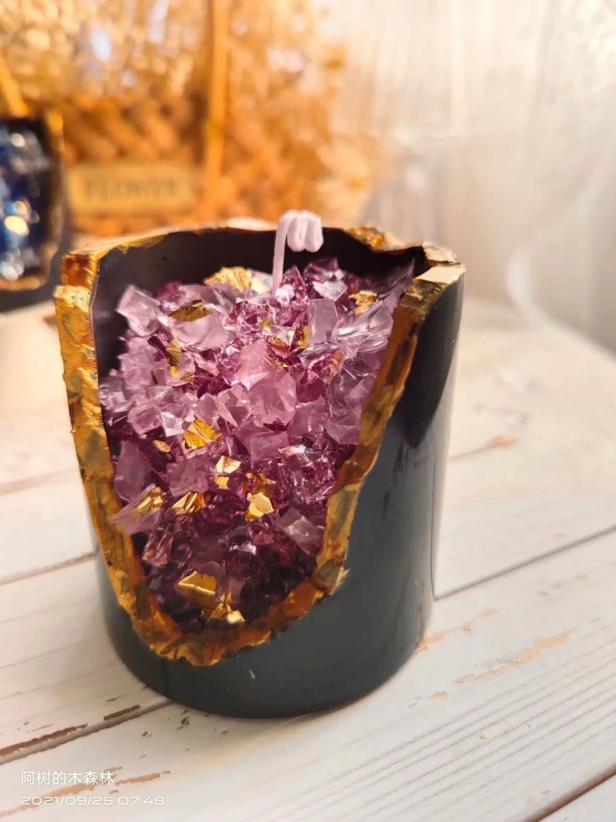Bougie Aromatique Cristal Ore en Cire de Gel - Décoration de Table et Cadeau Créatif pour Salon - RukaCraft