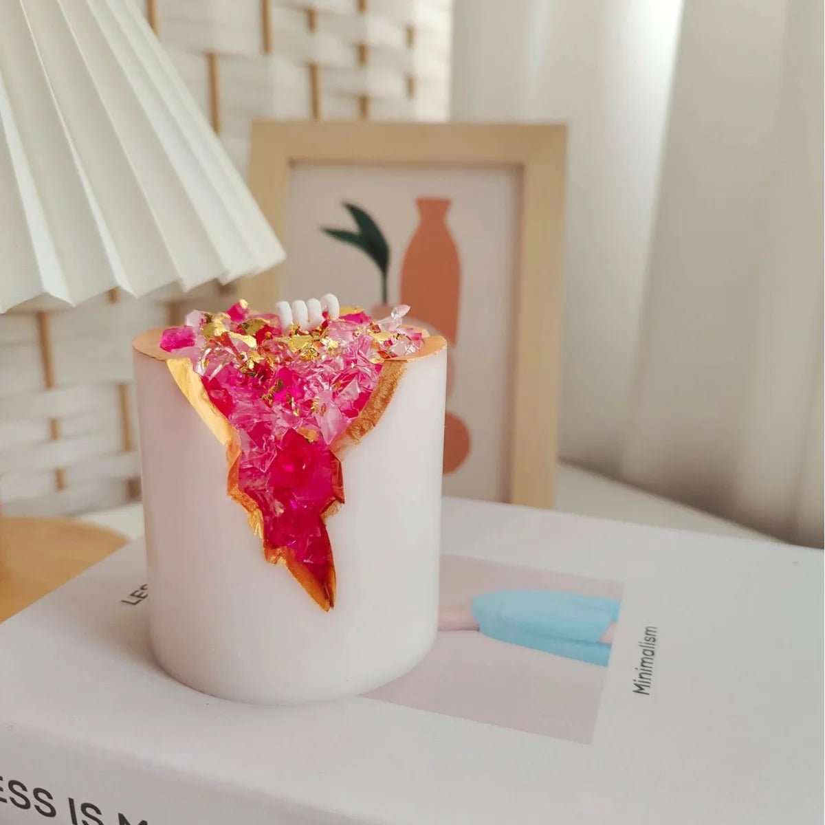 Bougie Aromatique Cristal Ore en Cire de Gel - Décoration de Table et Cadeau Créatif pour Salon - RukaCraft