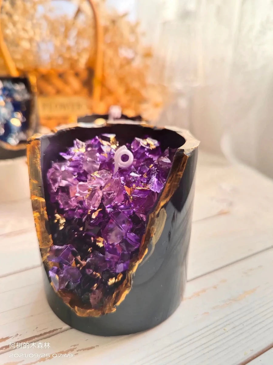 Bougie Aromatique Cristal Ore en Cire de Gel - Décoration de Table et Cadeau Créatif pour Salon - RukaCraft