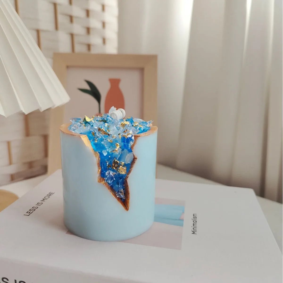 Bougie Aromatique Cristal Ore en Cire de Gel - Décoration de Table et Cadeau Créatif pour Salon - RukaCraft