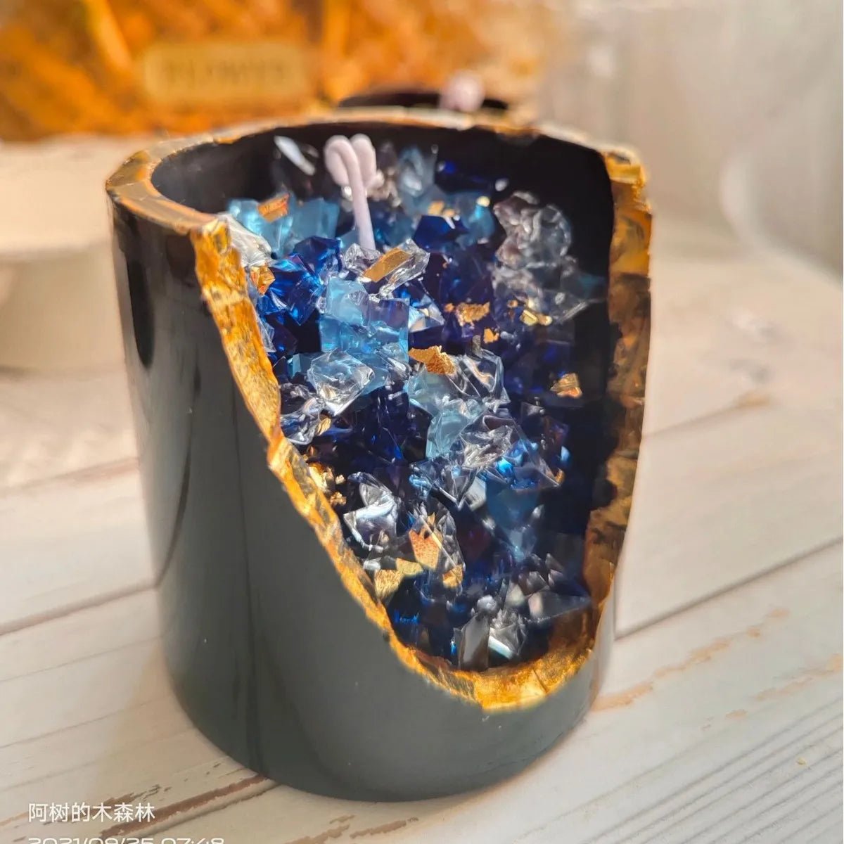 Bougie Aromatique Cristal Ore en Cire de Gel - Décoration de Table et Cadeau Créatif pour Salon - RukaCraft