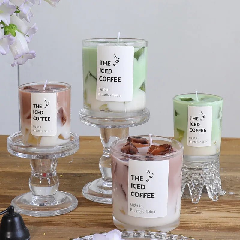 Bougie Parfumée en Gel en Forme de Tasse à Café | Arômes Matcha & Café - Décoration Romantique - RukaCraft