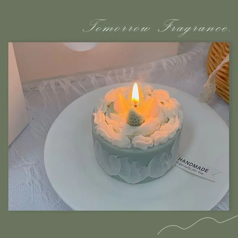Bougie Simulée en Forme de Gâteau à la Crème | Parfums Gourmands (Fraise, Chocolat...) - RukaCraft - RukaCraft