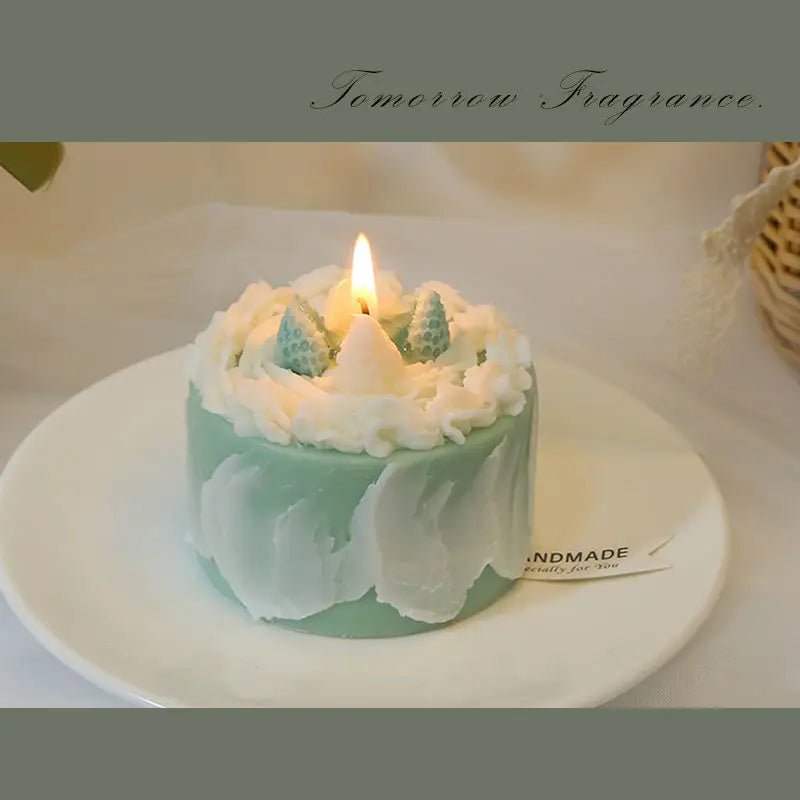 Bougie Simulée en Forme de Gâteau à la Crème | Parfums Gourmands (Fraise, Chocolat...) - RukaCraft - RukaCraft