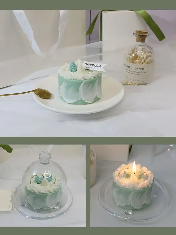 Bougie Simulée en Forme de Gâteau à la Crème | Parfums Gourmands (Fraise, Chocolat...) - RukaCraft - RukaCraft