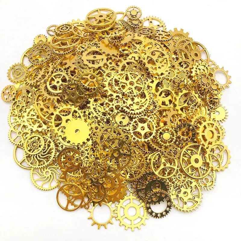 Breloques Engrenages Steampunk en Alliage de Zinc | 50g Mélange de Couleurs & Tailles pour DIY Bijoux - KAWAHIP - RukaCraft